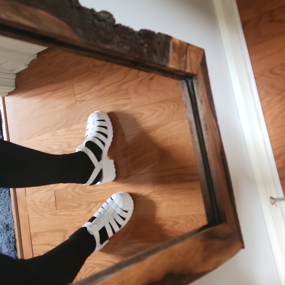 White Sunshine jelly platform high heel sandals shoes - Picture 10 of 10